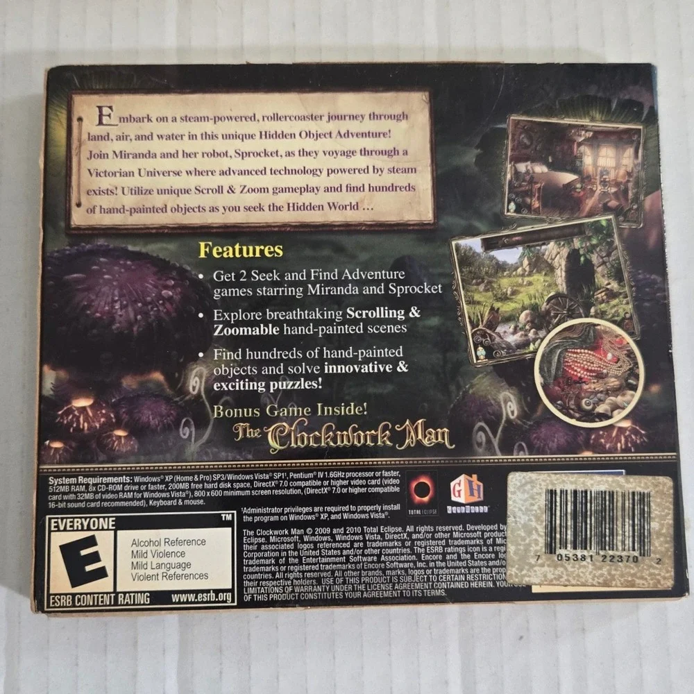 The Clockwork Man 2 Hidden World Premium Edition PC Game 2010 CD-ROM (CIB)